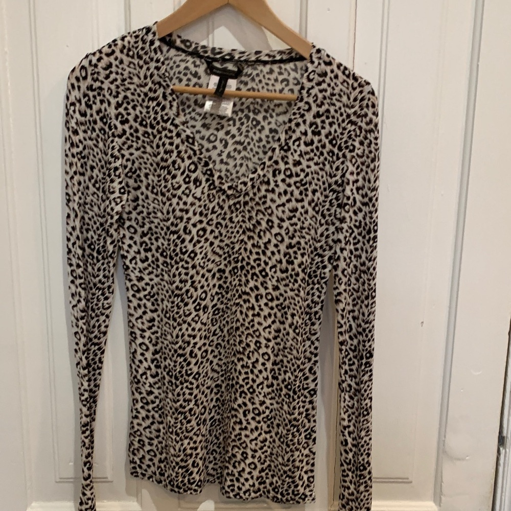 BCBGMaxAzria Animal Print Long Sleeve top